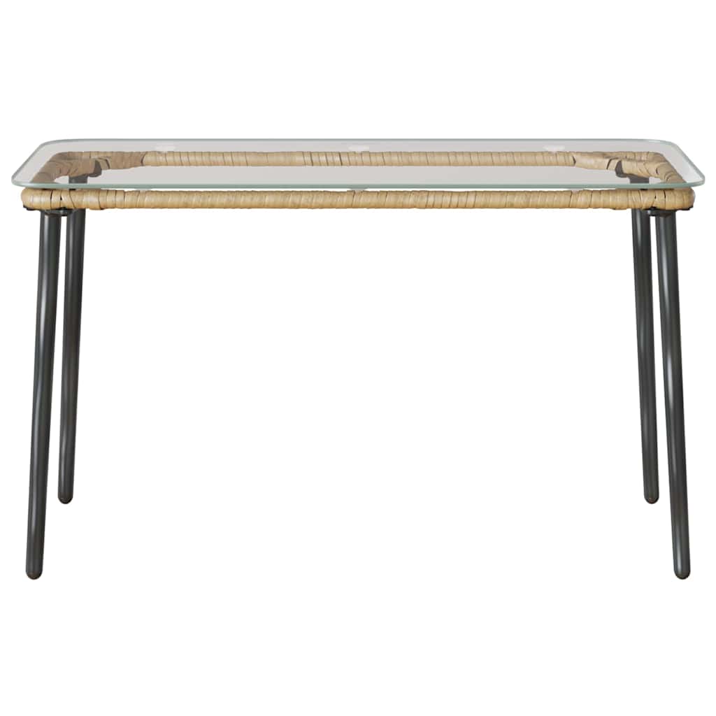 Gartentisch Natur 80 x 40 x 45 cm Poly-Rattan