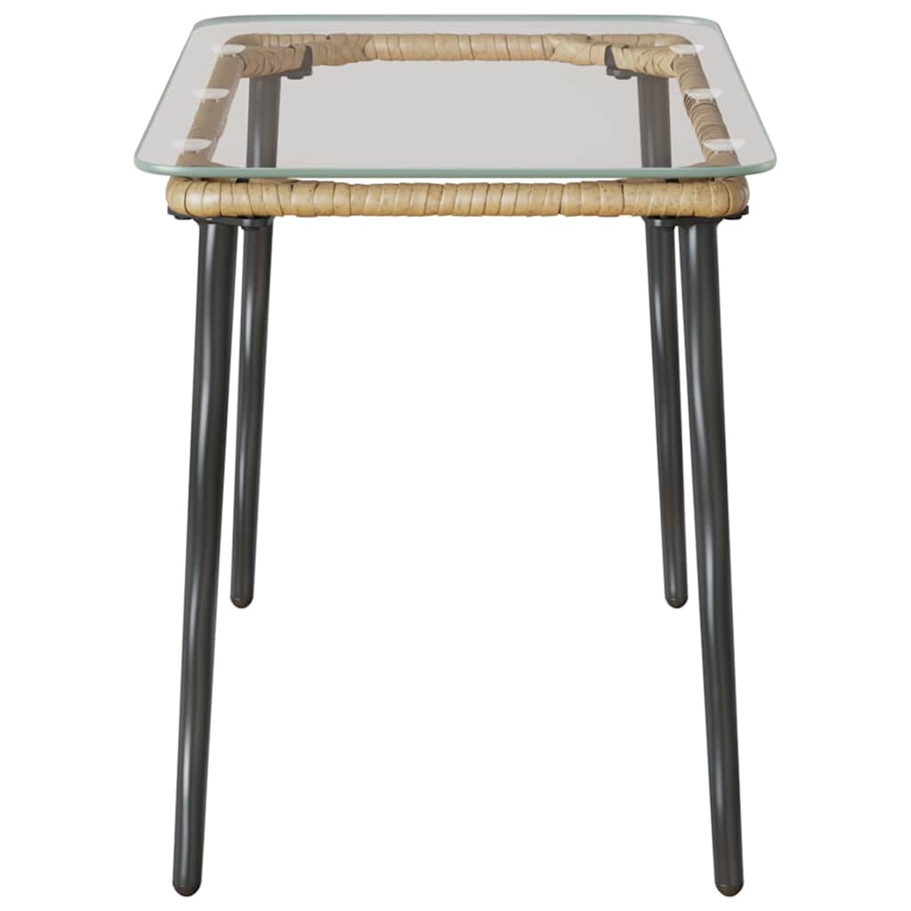 Gartentisch Natur 80 x 40 x 45 cm Poly-Rattan