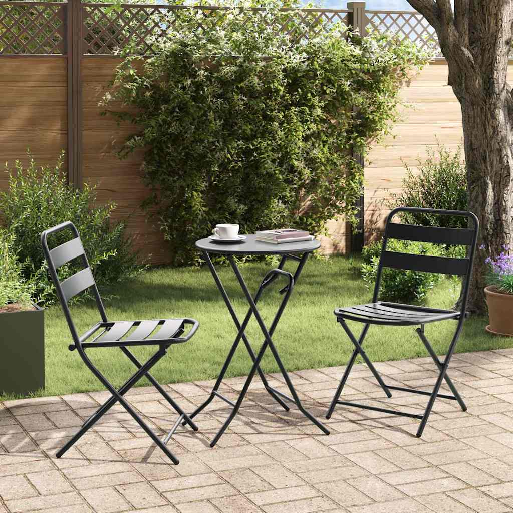 Garten Bistro Set 3 Stk. Anthrazit Stahl