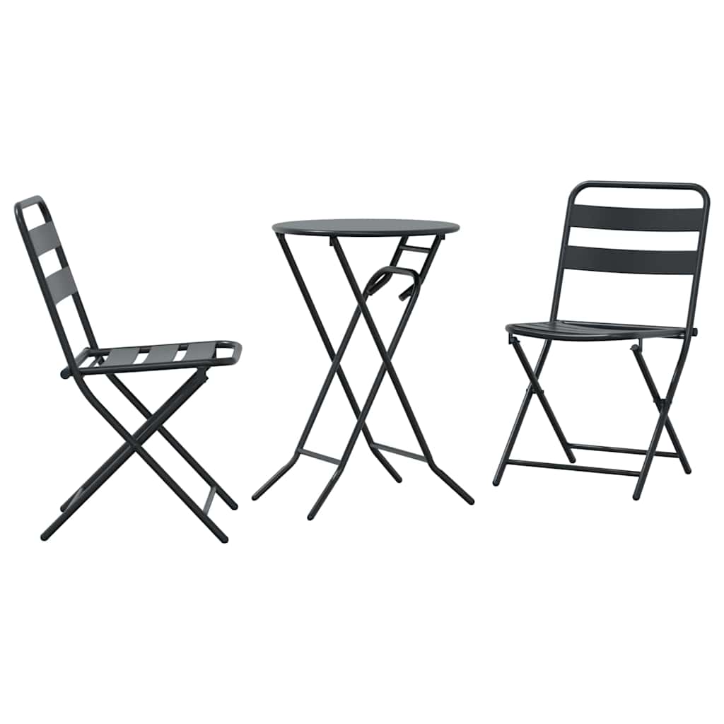 Garten Bistro Set 3 Stk. Anthrazit Stahl