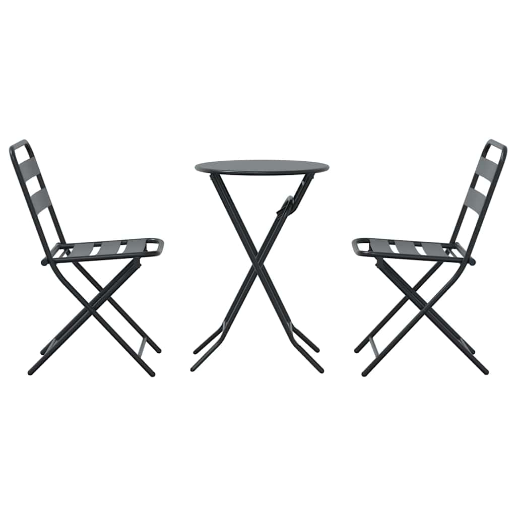 Garten Bistro Set 3 Stk. Anthrazit Stahl
