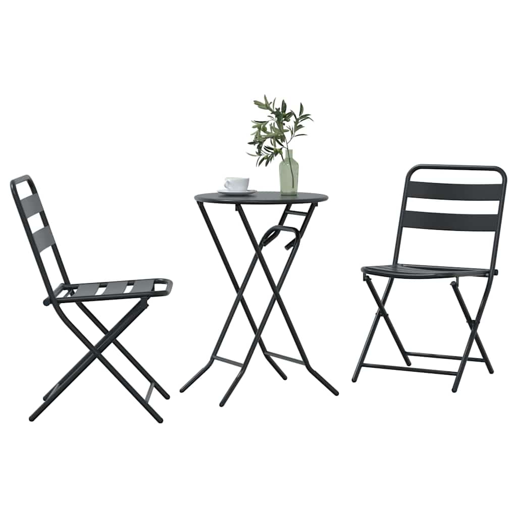 Garten Bistro Set 3 Stk. Anthrazit Stahl