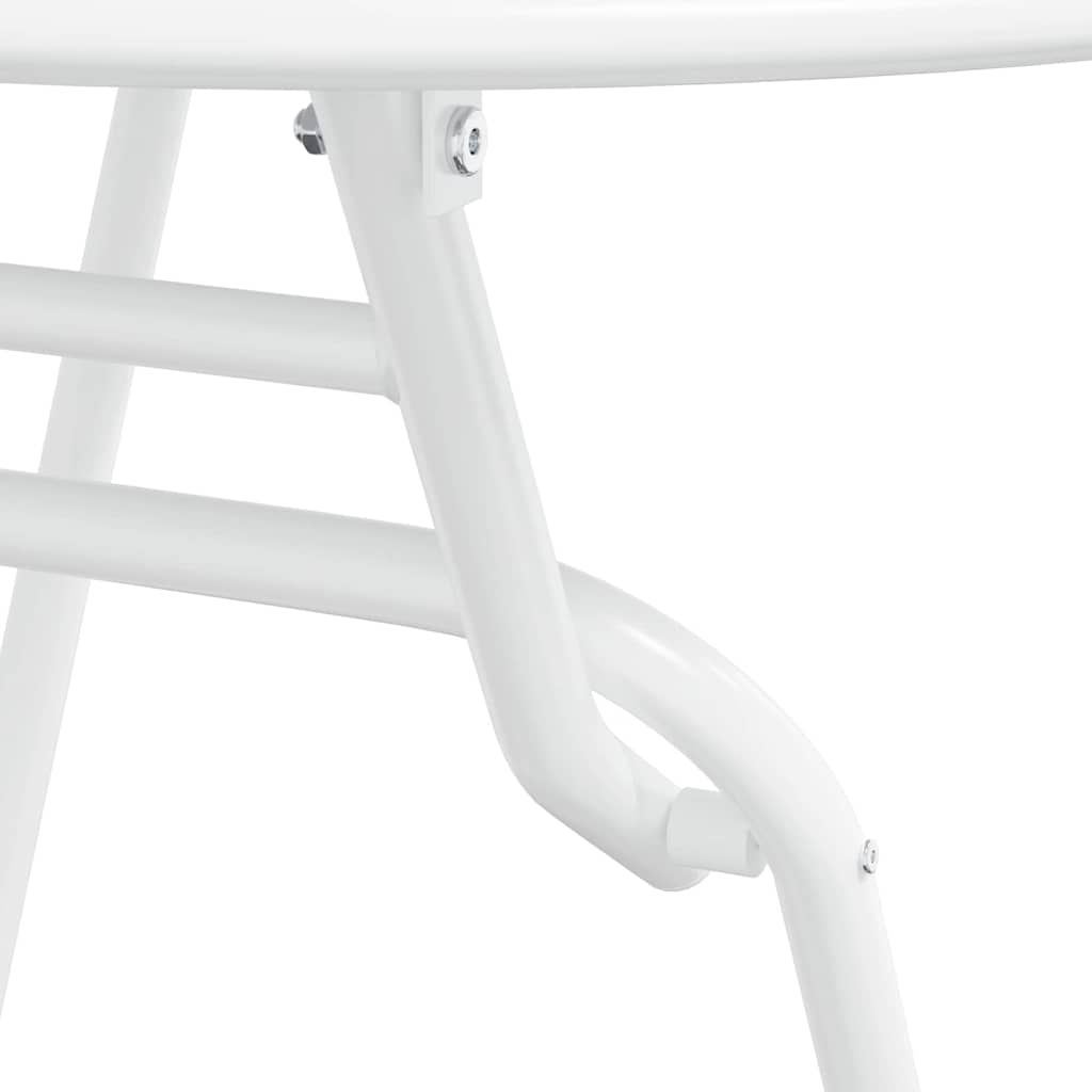 Garten Bistro Set 3 Stk. Weiß Stahl
