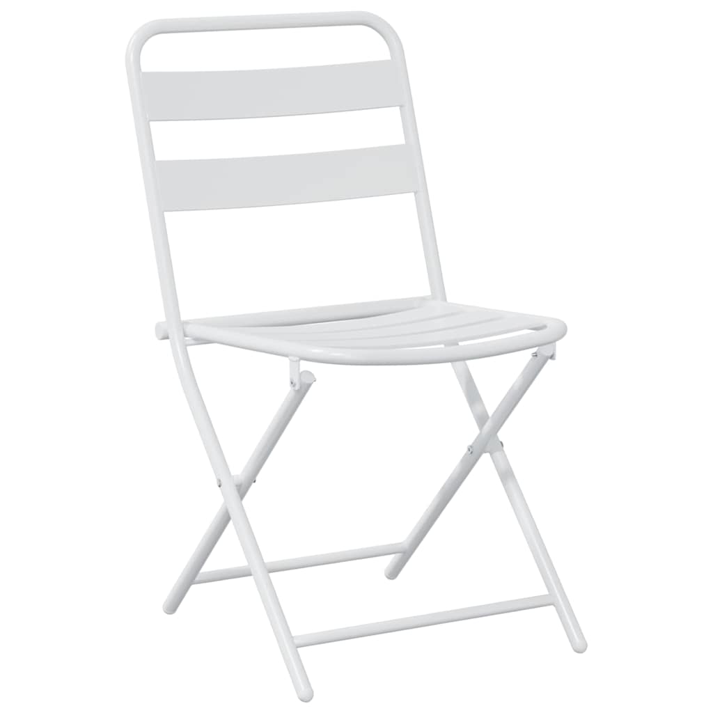 Garten Bistro Set 3 Stk. Weiß Stahl