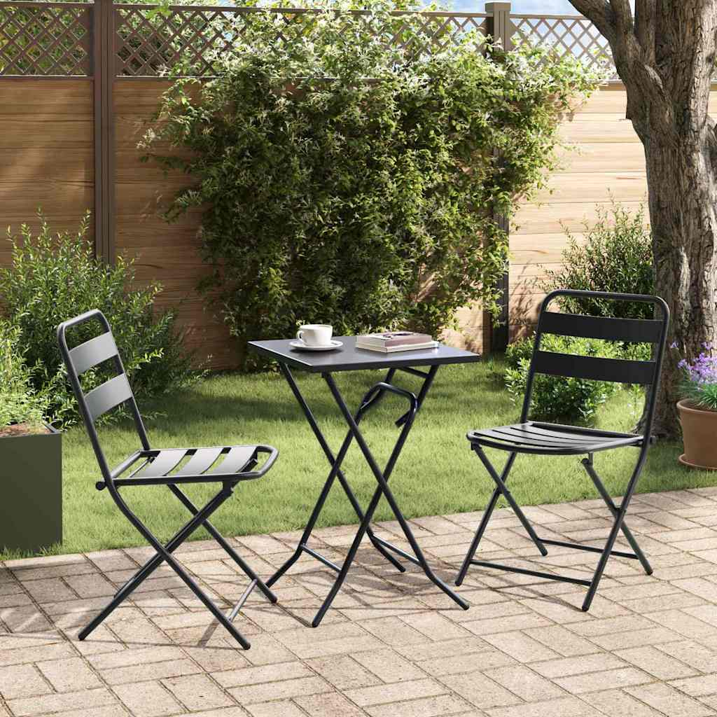 Garten Bistro Set 3 Stk. Anthrazit Stahl