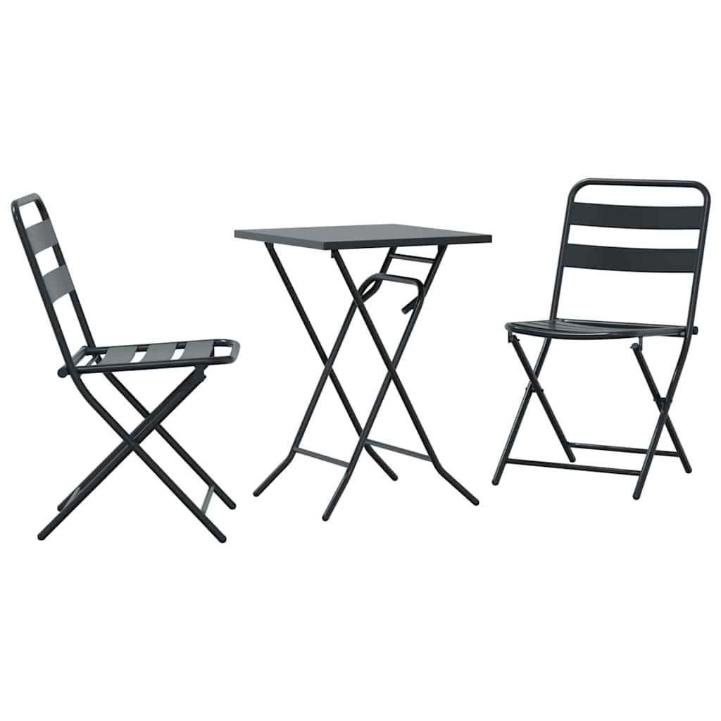 Garten Bistro Set 3 Stk. Anthrazit Stahl