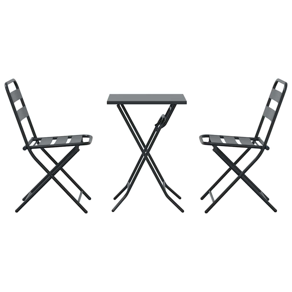 Garten Bistro Set 3 Stk. Anthrazit Stahl