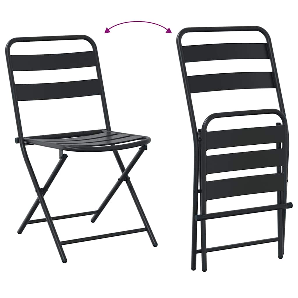 Garten Bistro Set 3 Stk. Anthrazit Stahl