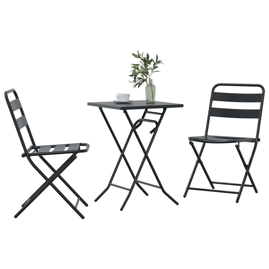 Garten Bistro Set 3 Stk. Anthrazit Stahl