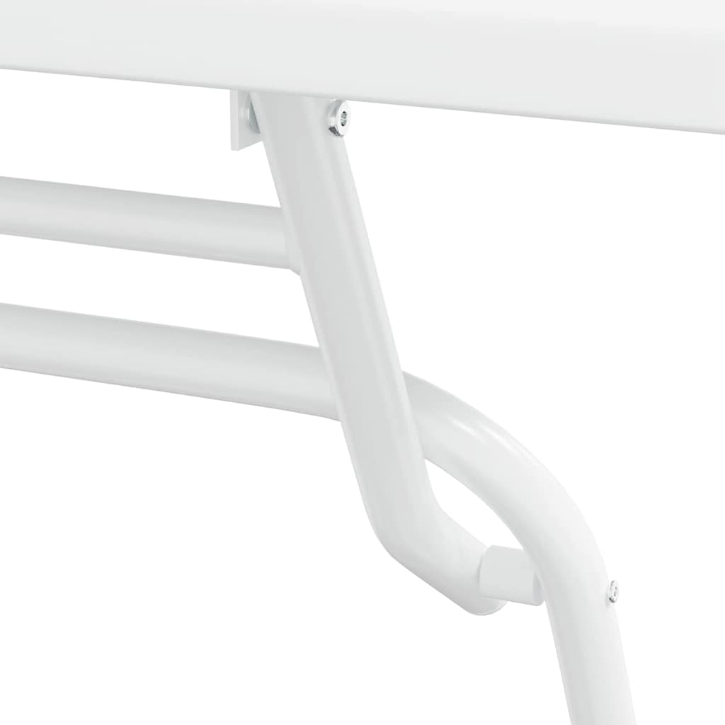 Garten Bistro Set 3 Stk. Weiß Stahl