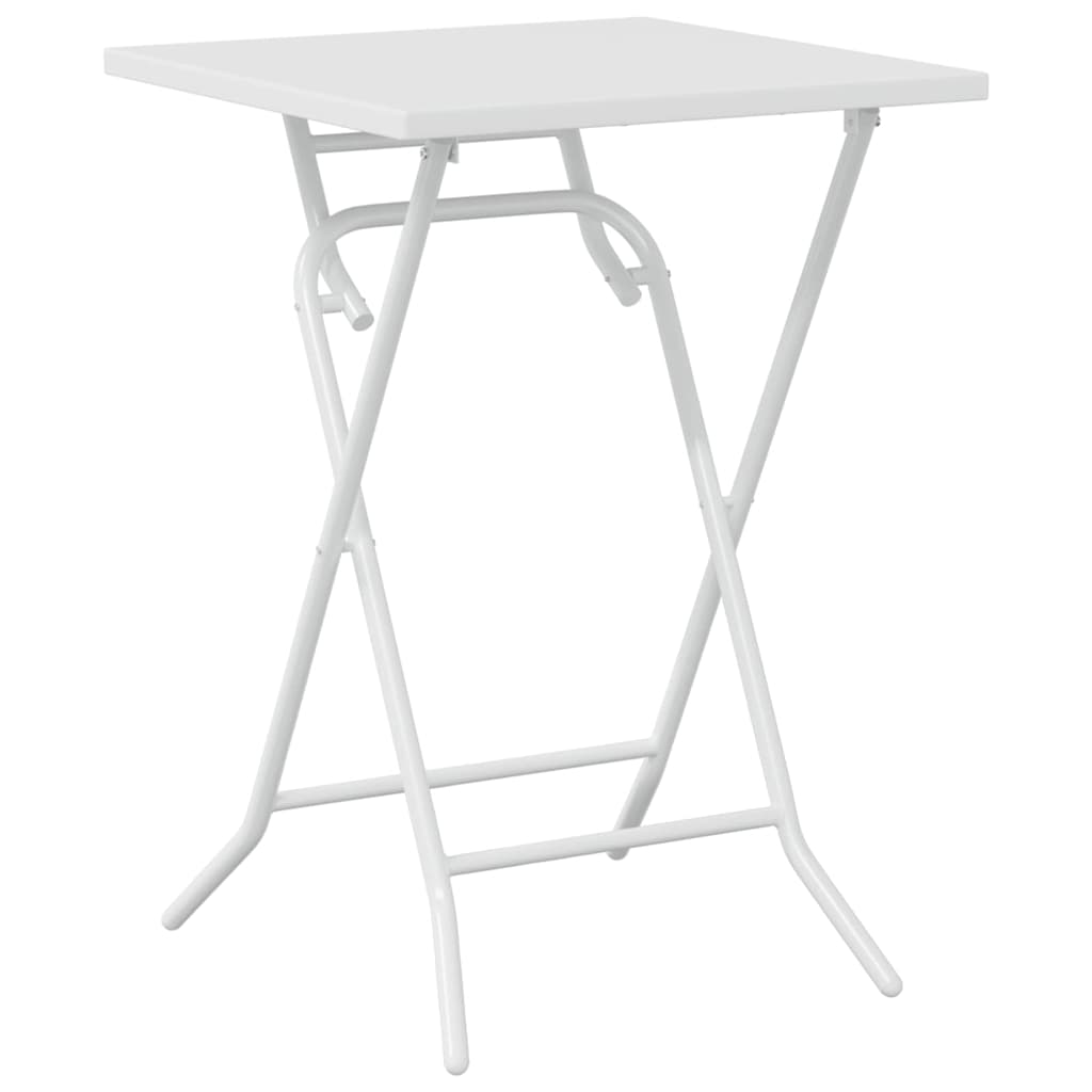 Garten Bistro Set 3 Stk. Weiß Stahl
