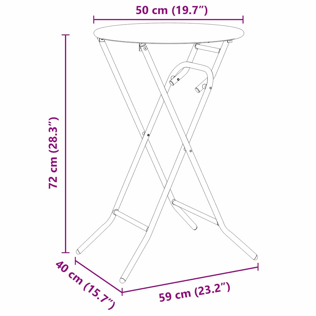 Gartentisch Anthrazit 50 x 50 x 72 cm Metall
