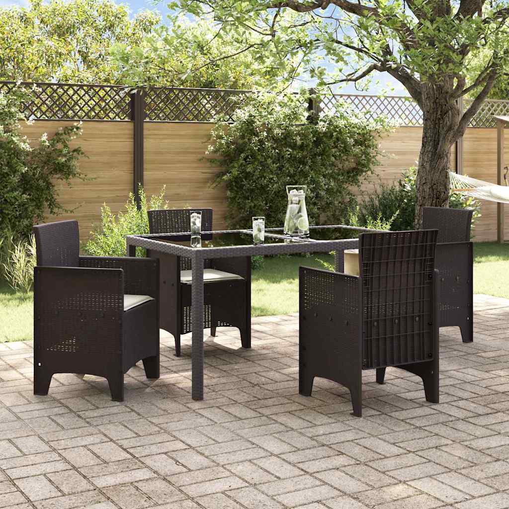 Gartenstuhl 4 stk. Braun Polypropylen