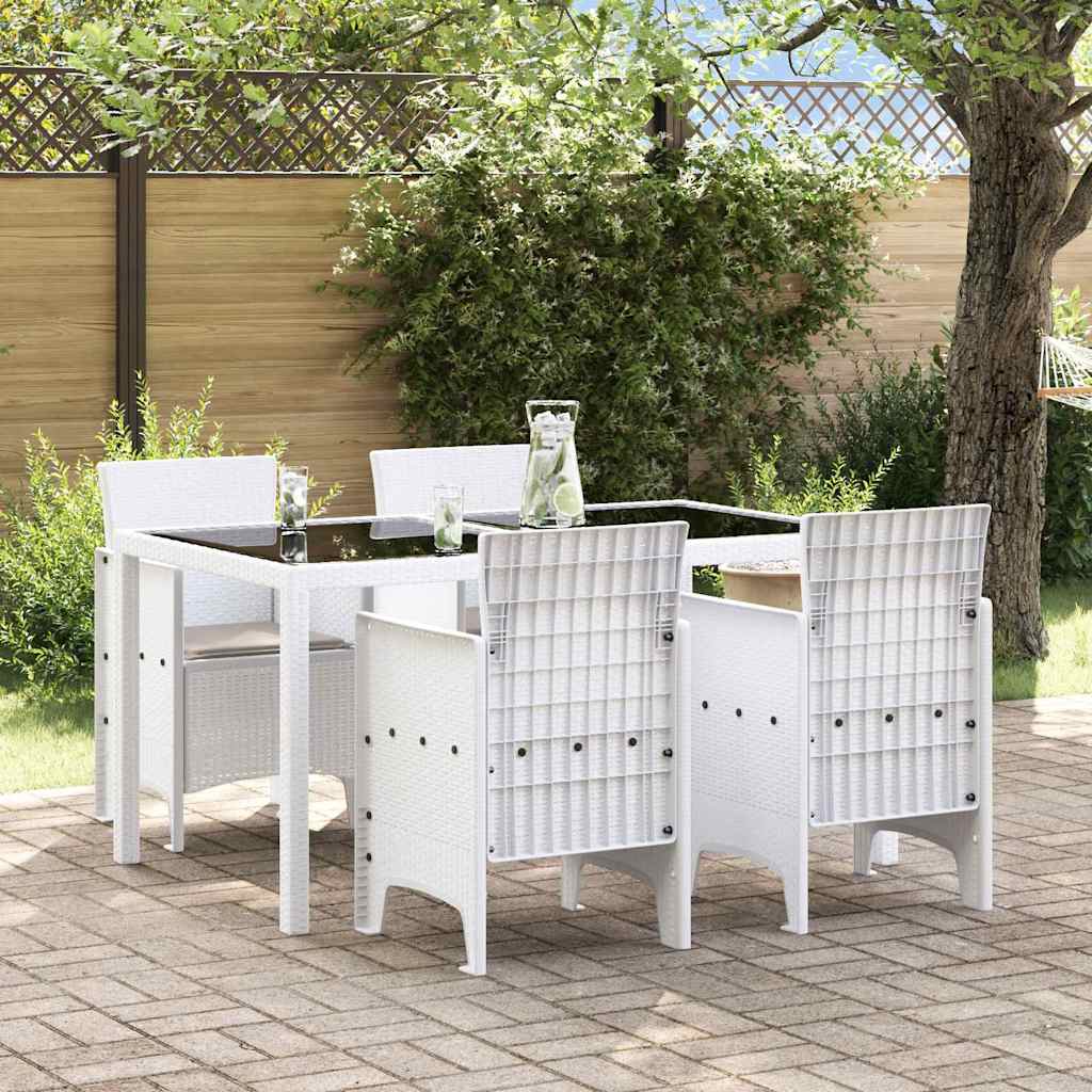Gartenstuhl 4 stk. Weiß Polypropylen