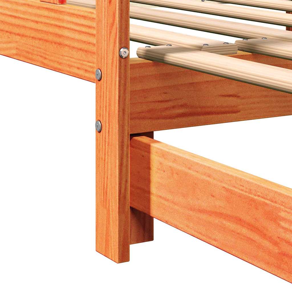 Tagesbett mit Ausziehbett Wachsbraun 203,5 x 184 x 66 cm