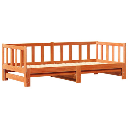 Ausziehbares Tagesbett Wachsbraun 193,5 x 184 x 66 cm
