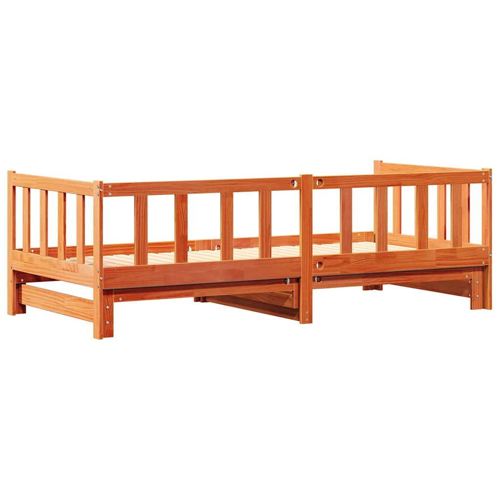 Ausziehbett ohne Matratze Wachs Braun 2x(90x190) cm