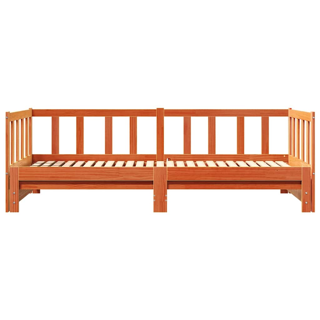 Ausziehbett ohne Matratze Wachs Braun 2x(90x190) cm