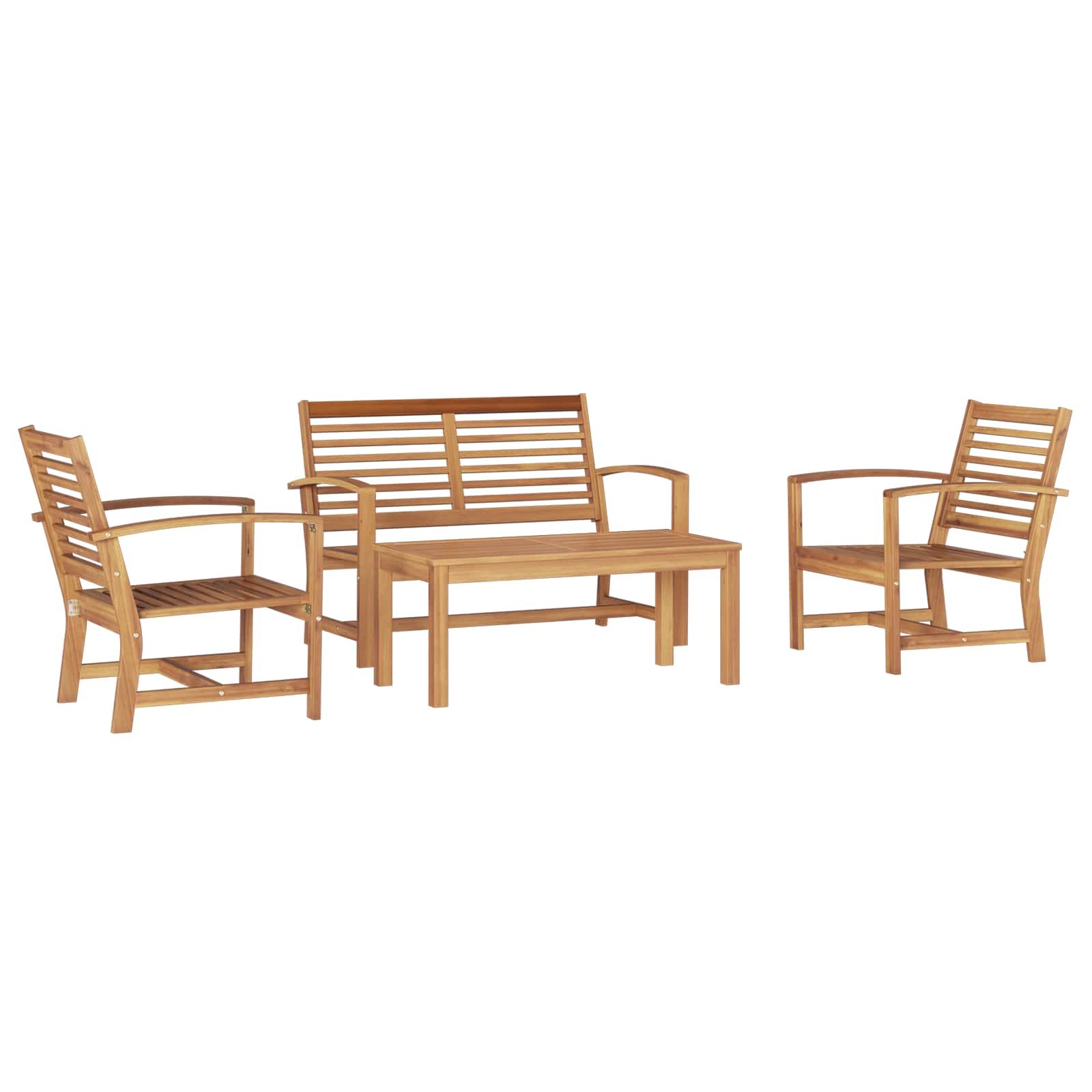 Gartensofa-set 4 Stk. Natur Massives Teakholz