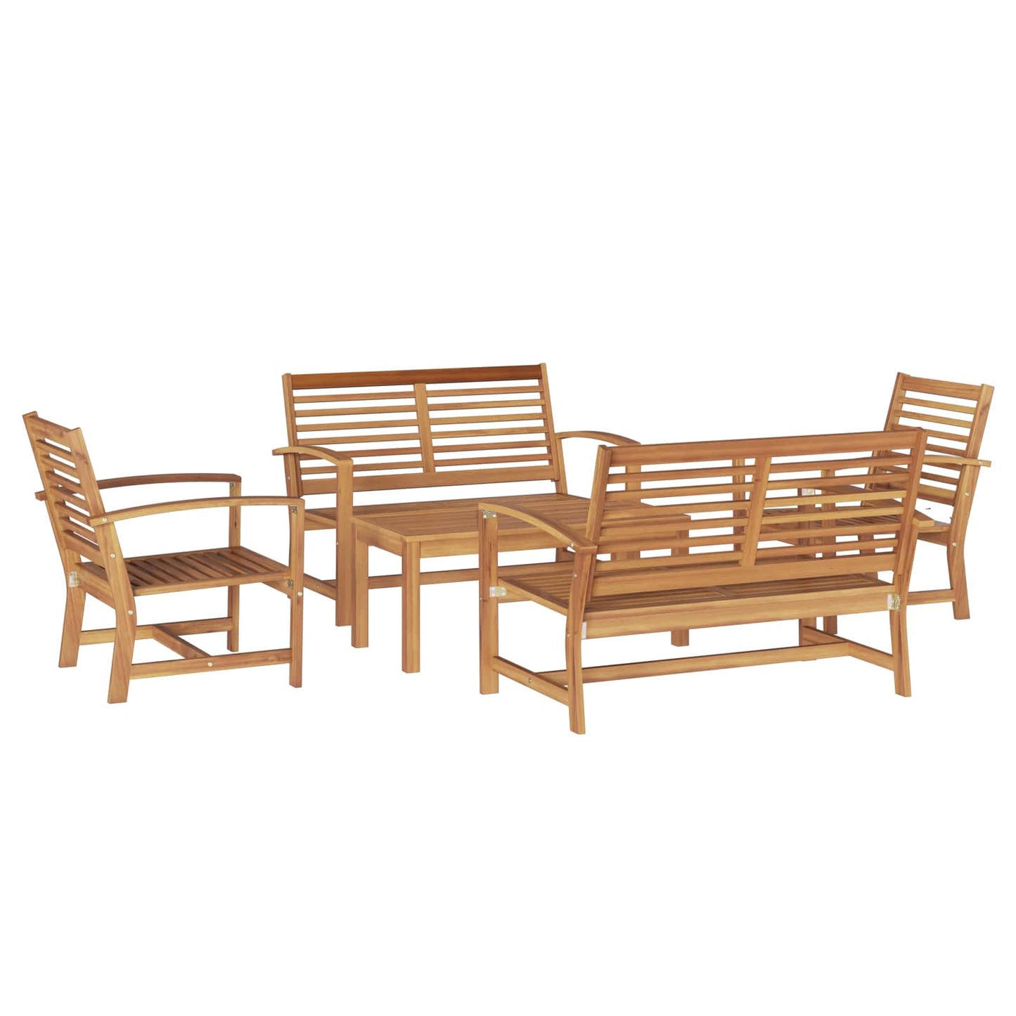 Gartensofa-set 5 Stk. Natur Massives Teakholz