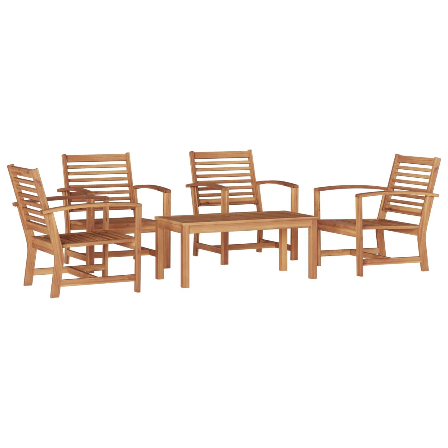 Gartensofa-set 5 pcs Natur Massivholz Teak