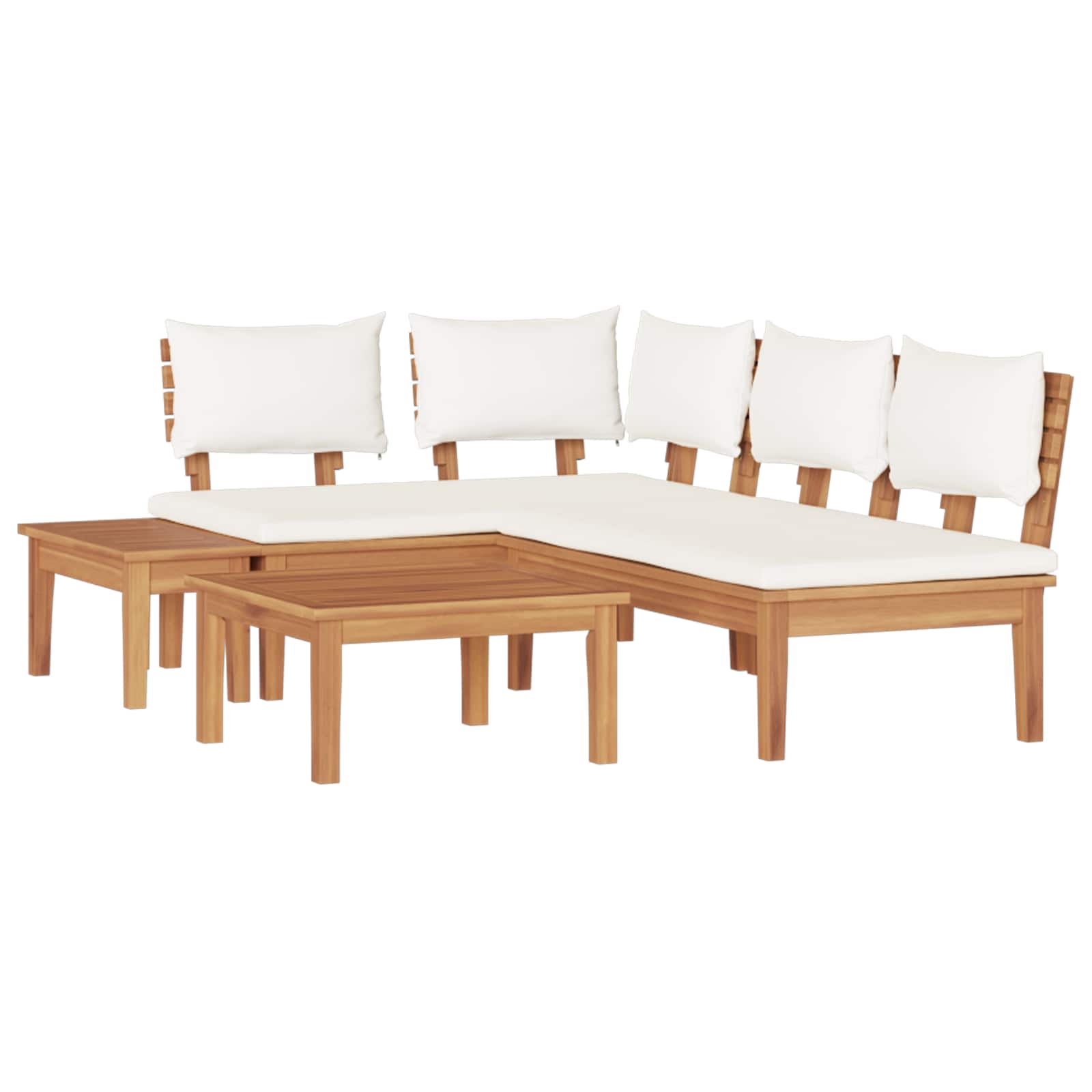 Gartensofa-set 4 stk. Braun und Creme