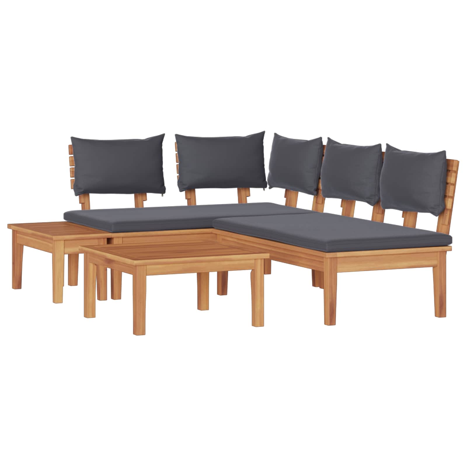 Gartensofa-set 4 Stk. Braun und Grau