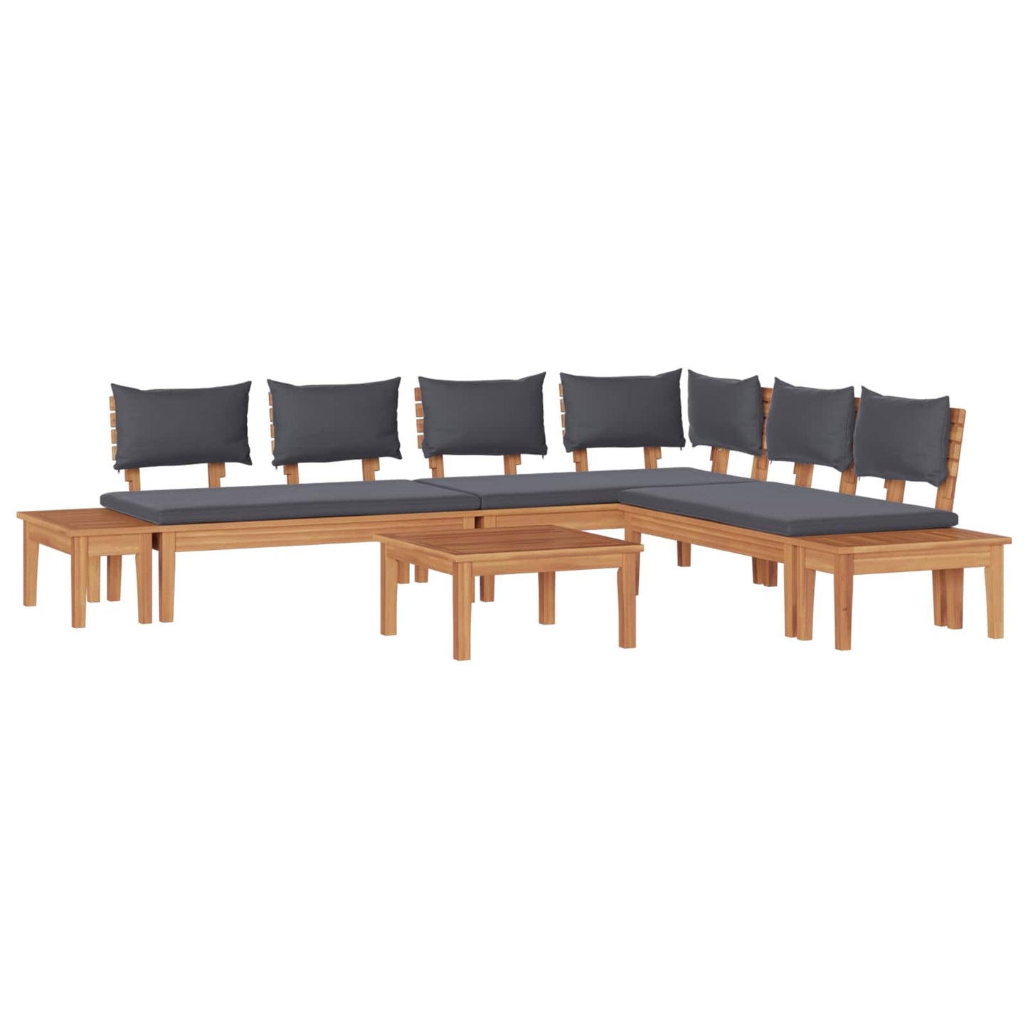 Gartensofa-set 3 stk. Braun und Grau