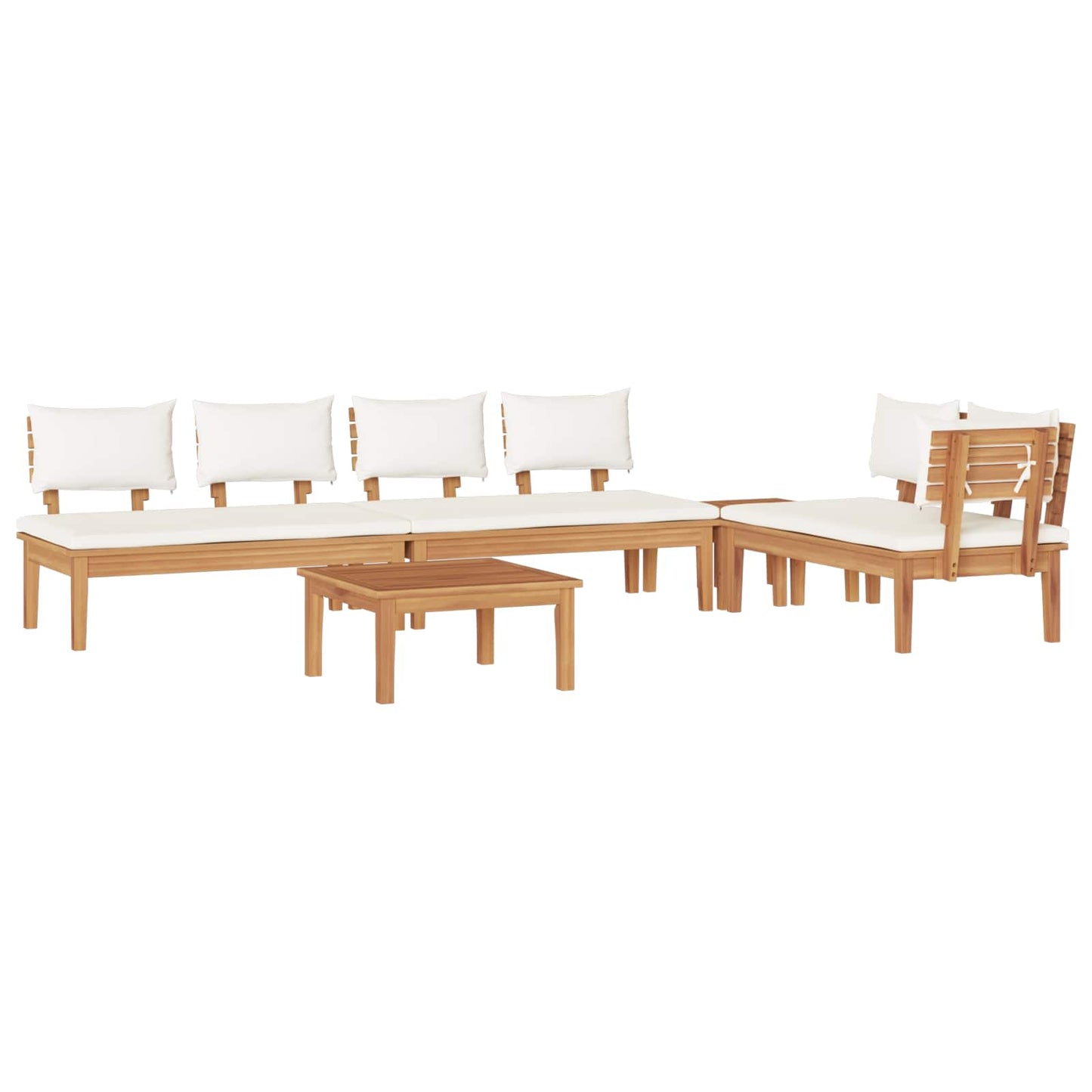 Gartensofa-set 5 stk. Braun und Creme