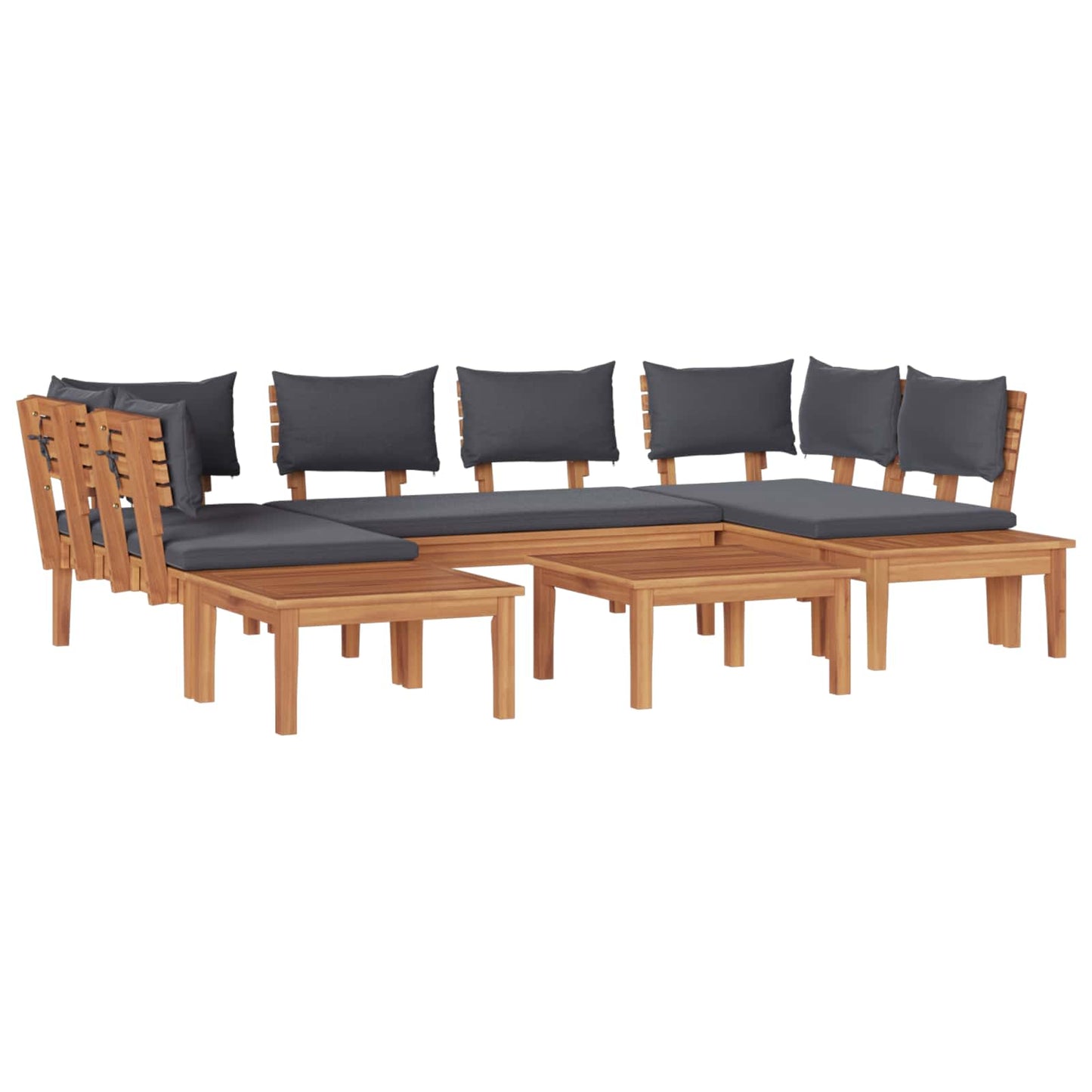 Gartensofa-set 4 Stk. Braun und Grau