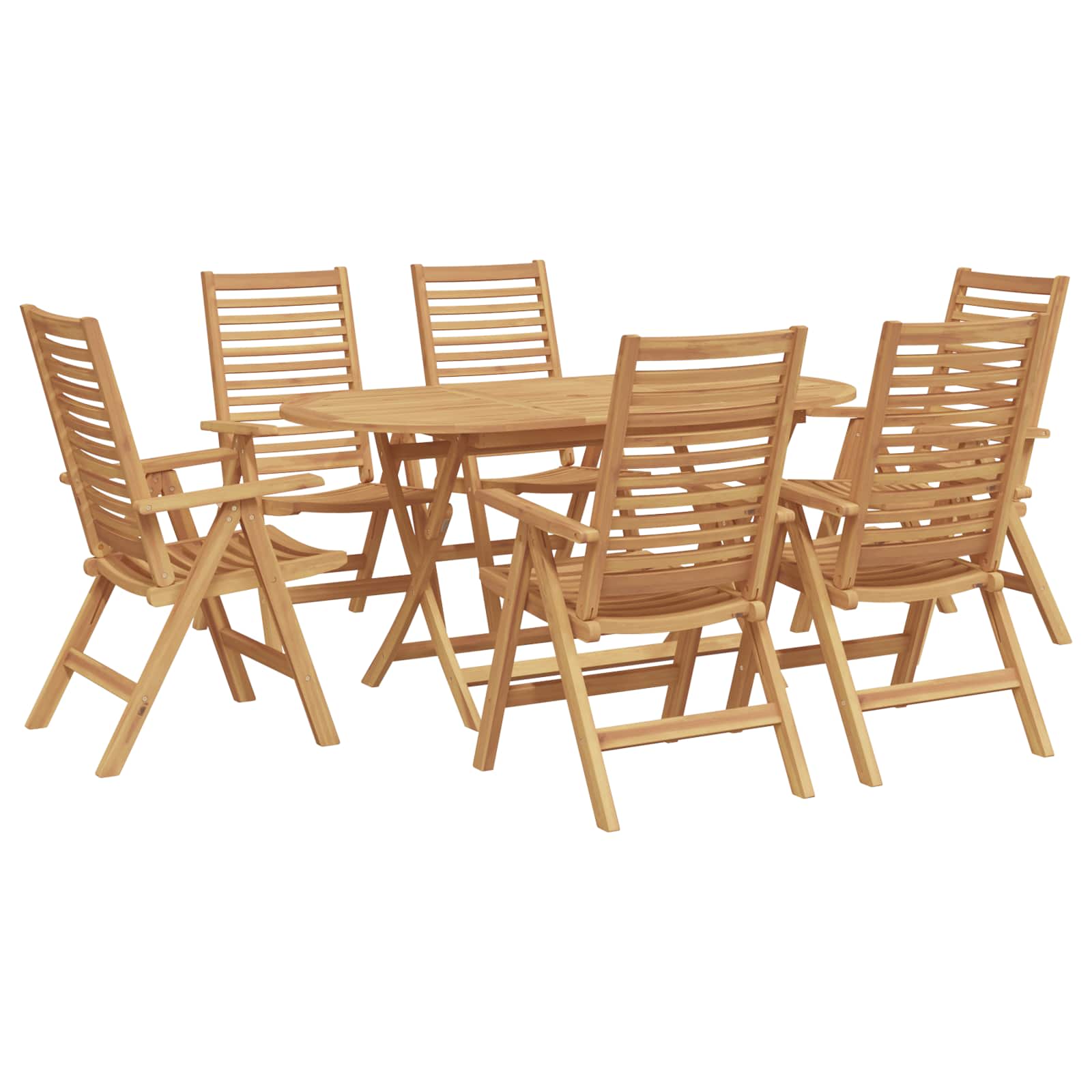 Garten Essgruppe 7 pcs Braun Massivholz Teak