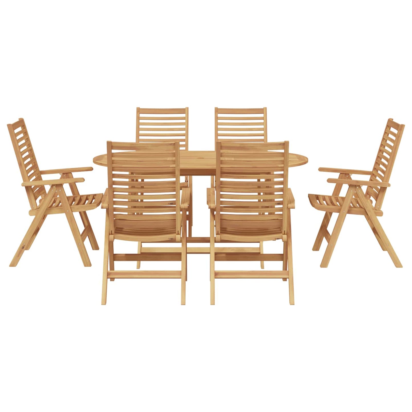 Garten Essgruppe 7 pcs Braun Massivholz Teak