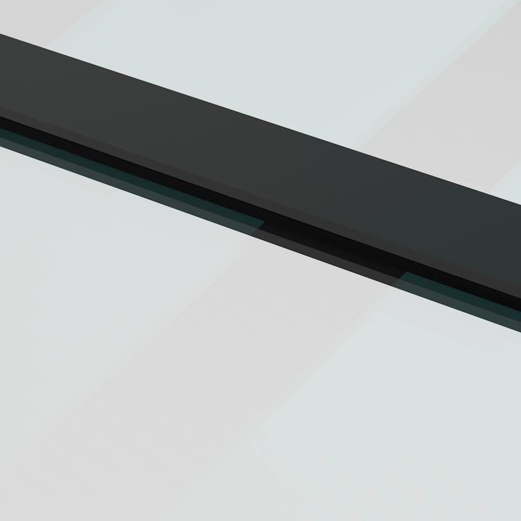Schiebetür mit Beschlag Schwarz 76x205 cm ESG-Glas