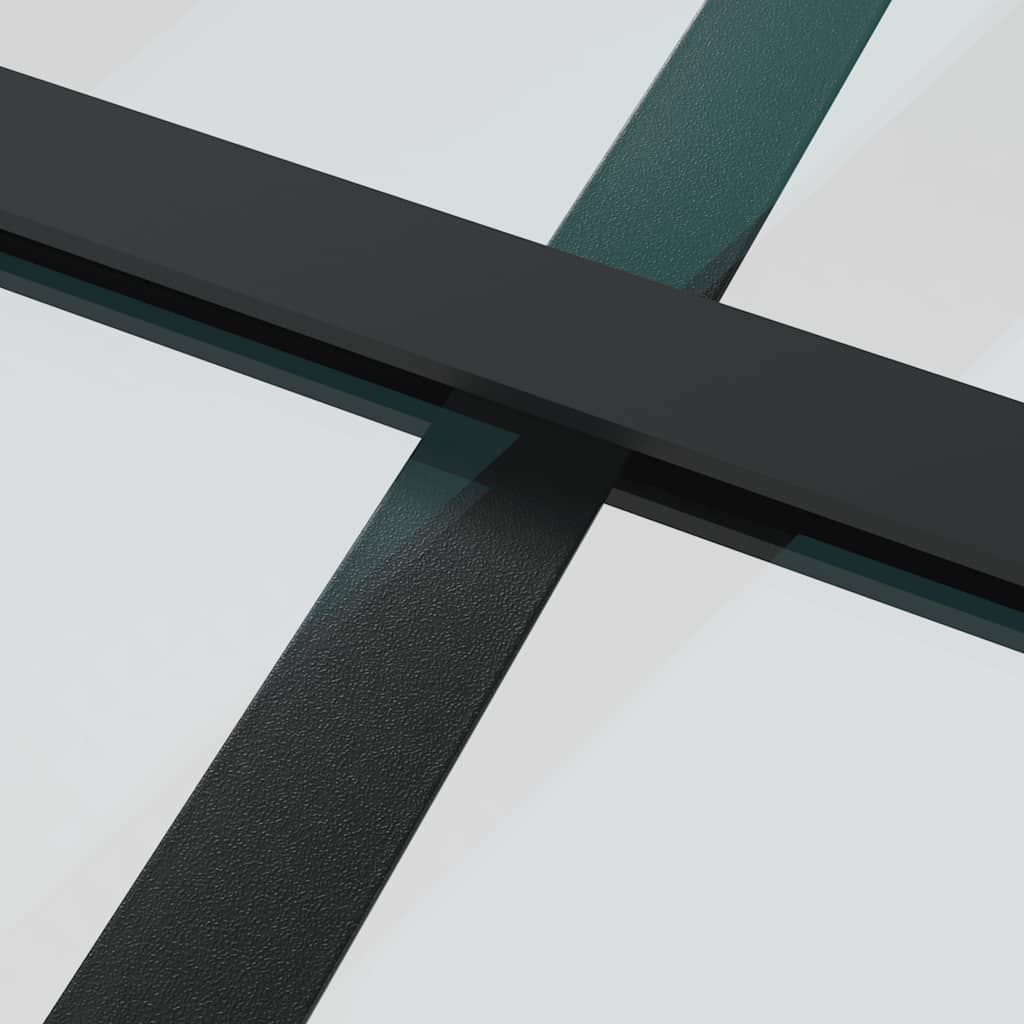 Schiebetür mit Beschlag Schwarz 90x205 cm ESG-Glas