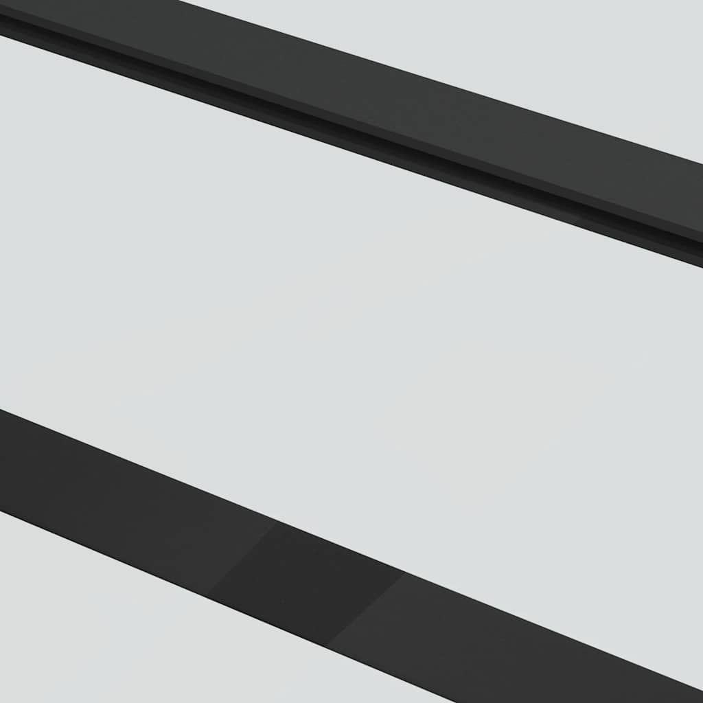 Schiebetür mit Beschlag Schwarz 76x205 cm ESG-Glas