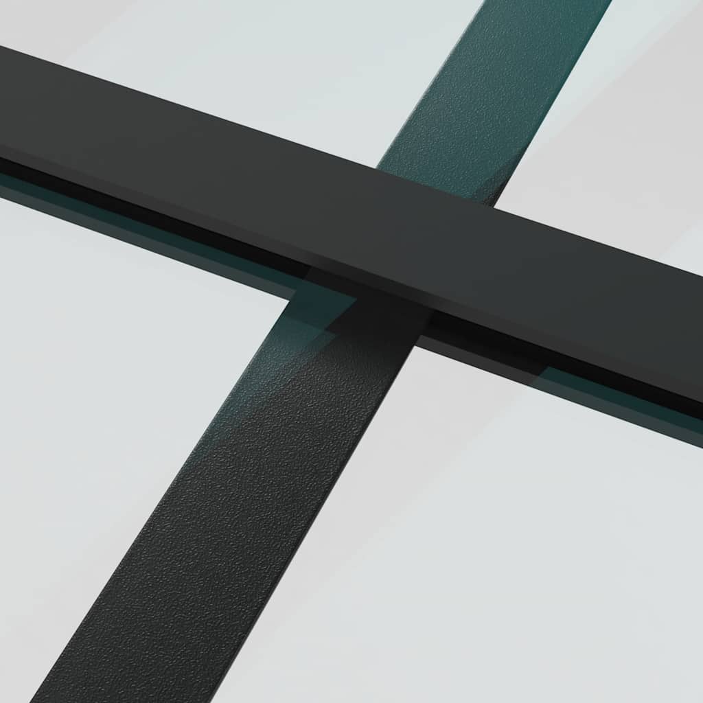 Schiebetür mit Beschlag Schwarz 76x205 cm ESG-Glas