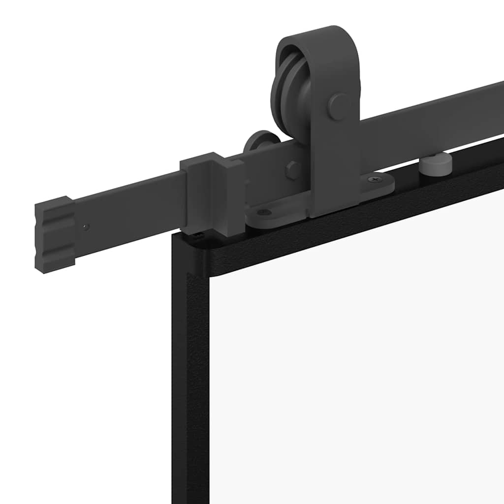 Schiebetür mit Beschlag Schwarz 90x205 cm ESG-Glas