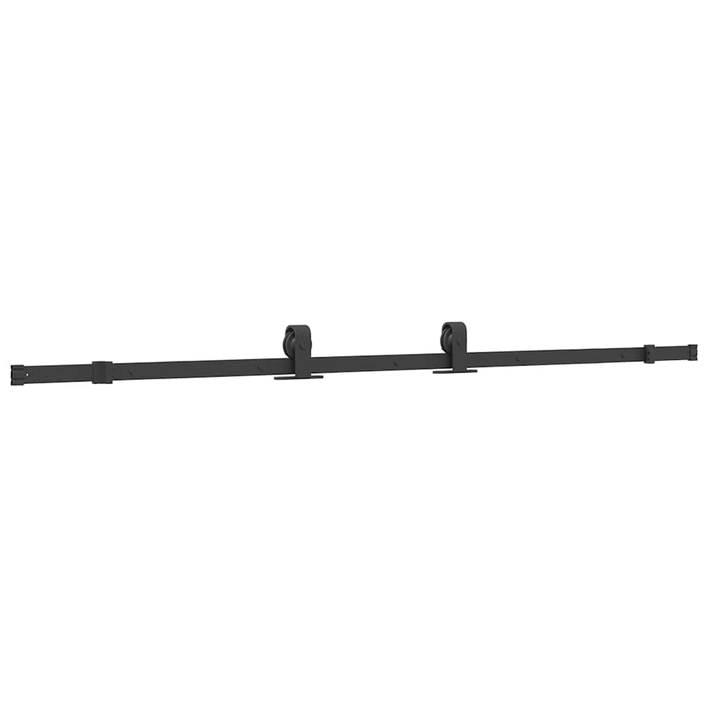 Schiebetür mit Beschlag Schwarz 90x205 cm ESG-Glas