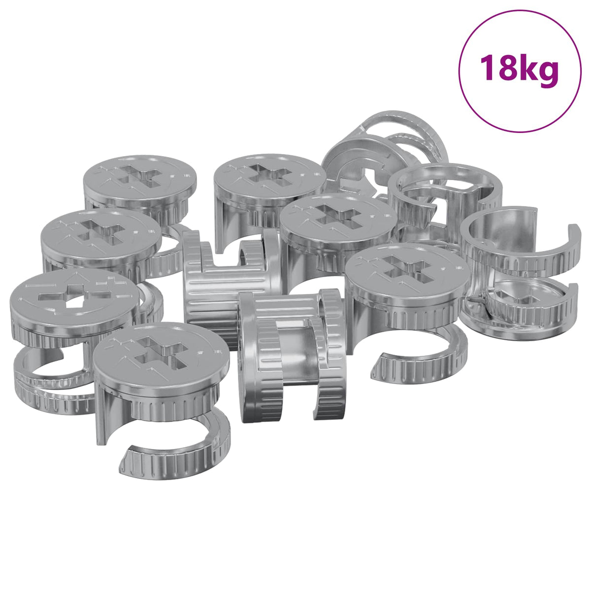 Zapfenschloss-Muttern 4000 stk. Silber Metall