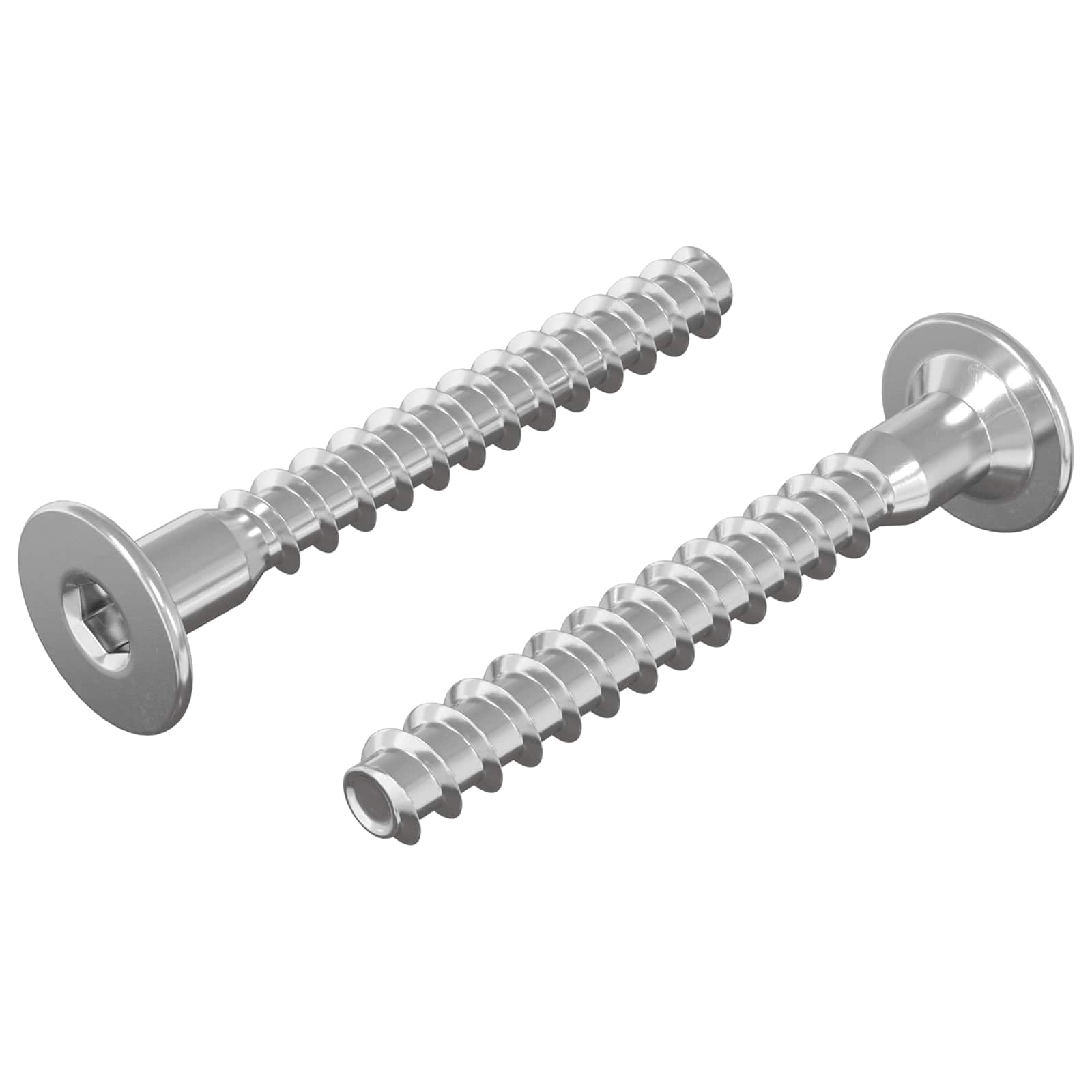 Confirmat-Schrauben 2 Stk. Silber Ø5 x 40 mm Metall