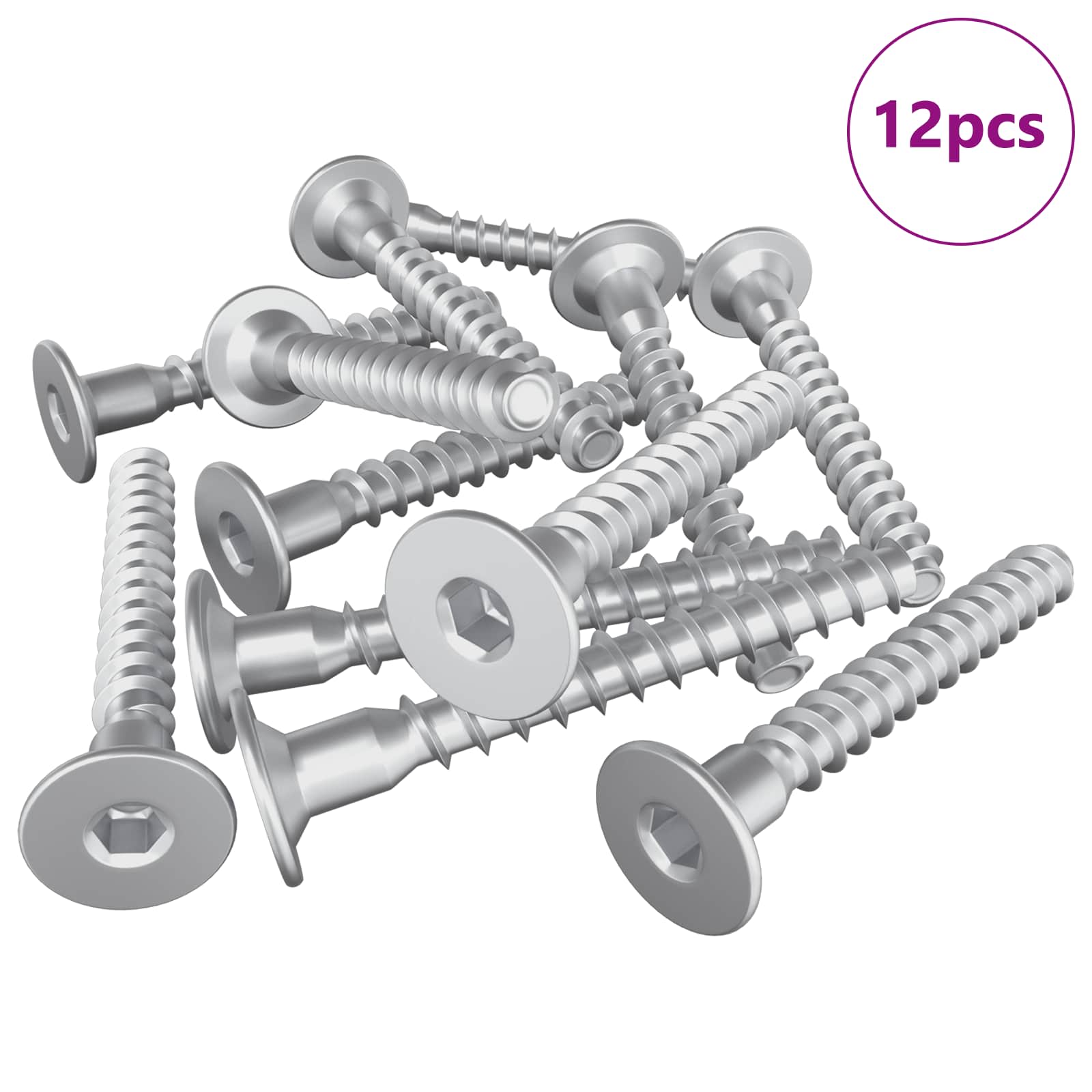Confirmat-Schrauben 12 Stk. Silber Ø5 x 40 mm Metall
