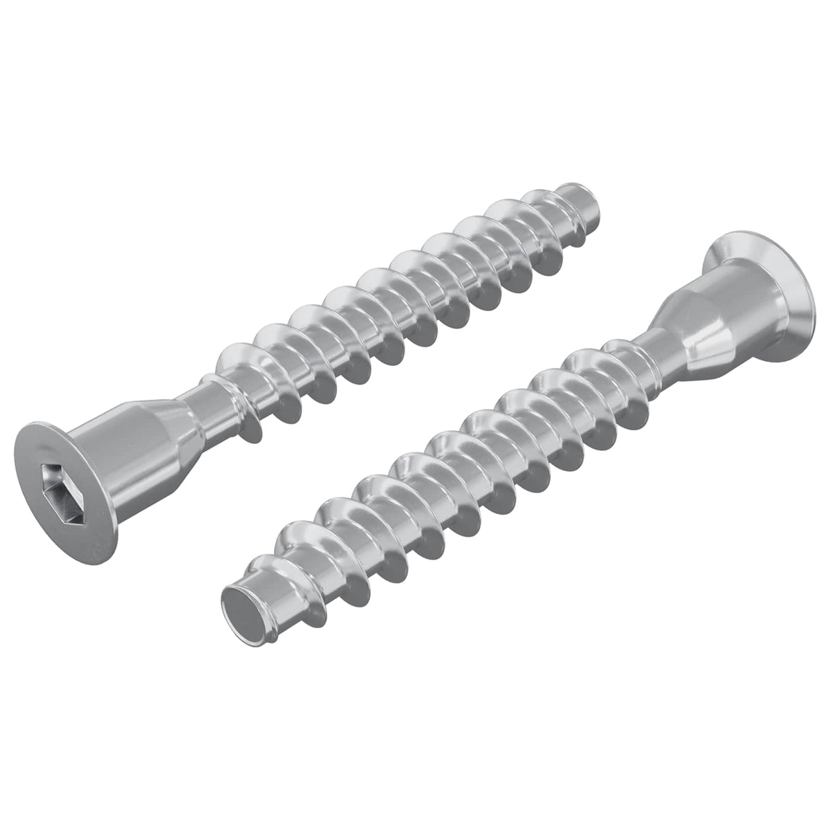 Confirmat-Schrauben 2 Stk. Silber Ø7 x 50 mm Metall