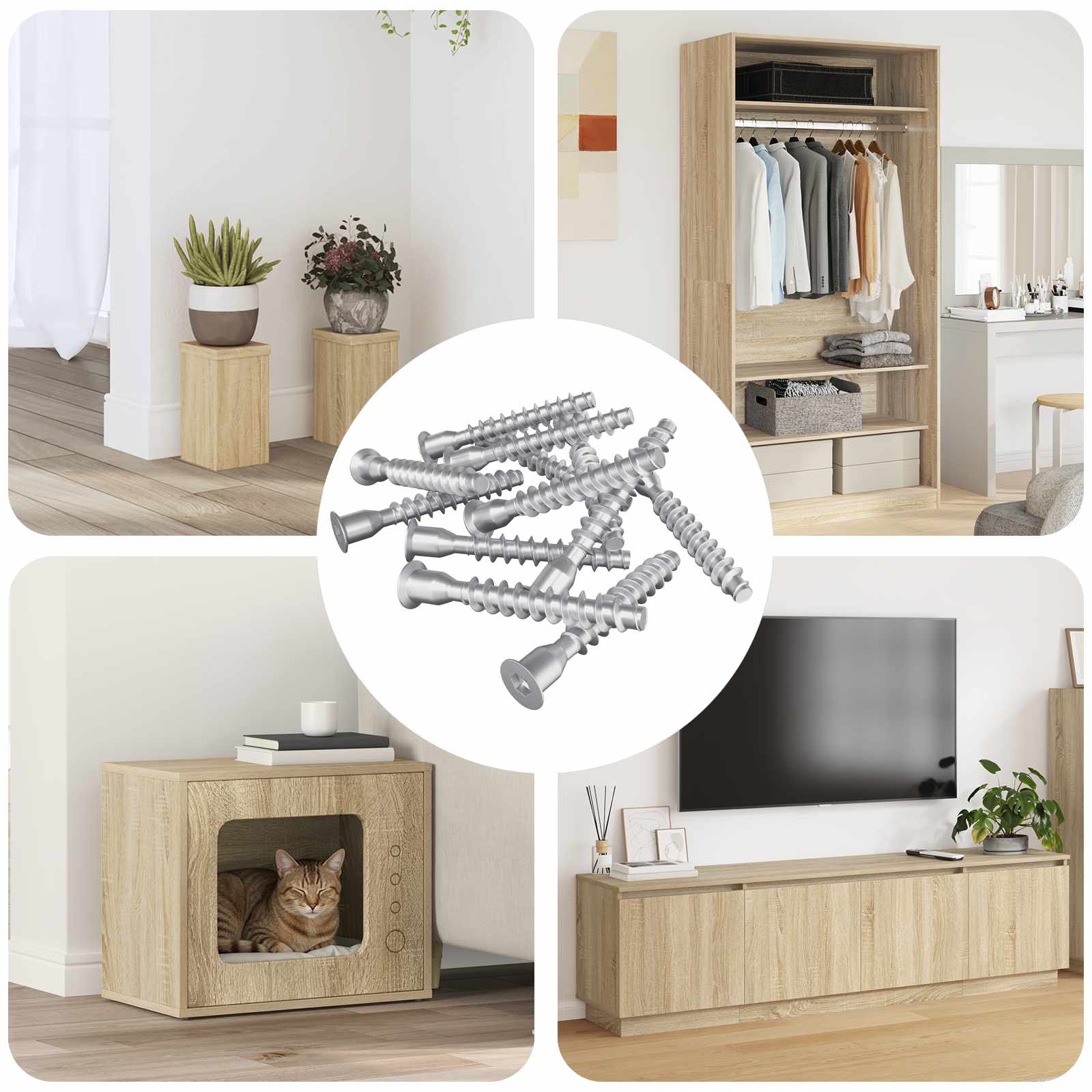 Confirmat-Schrauben 2500 Stk. Silber Metall