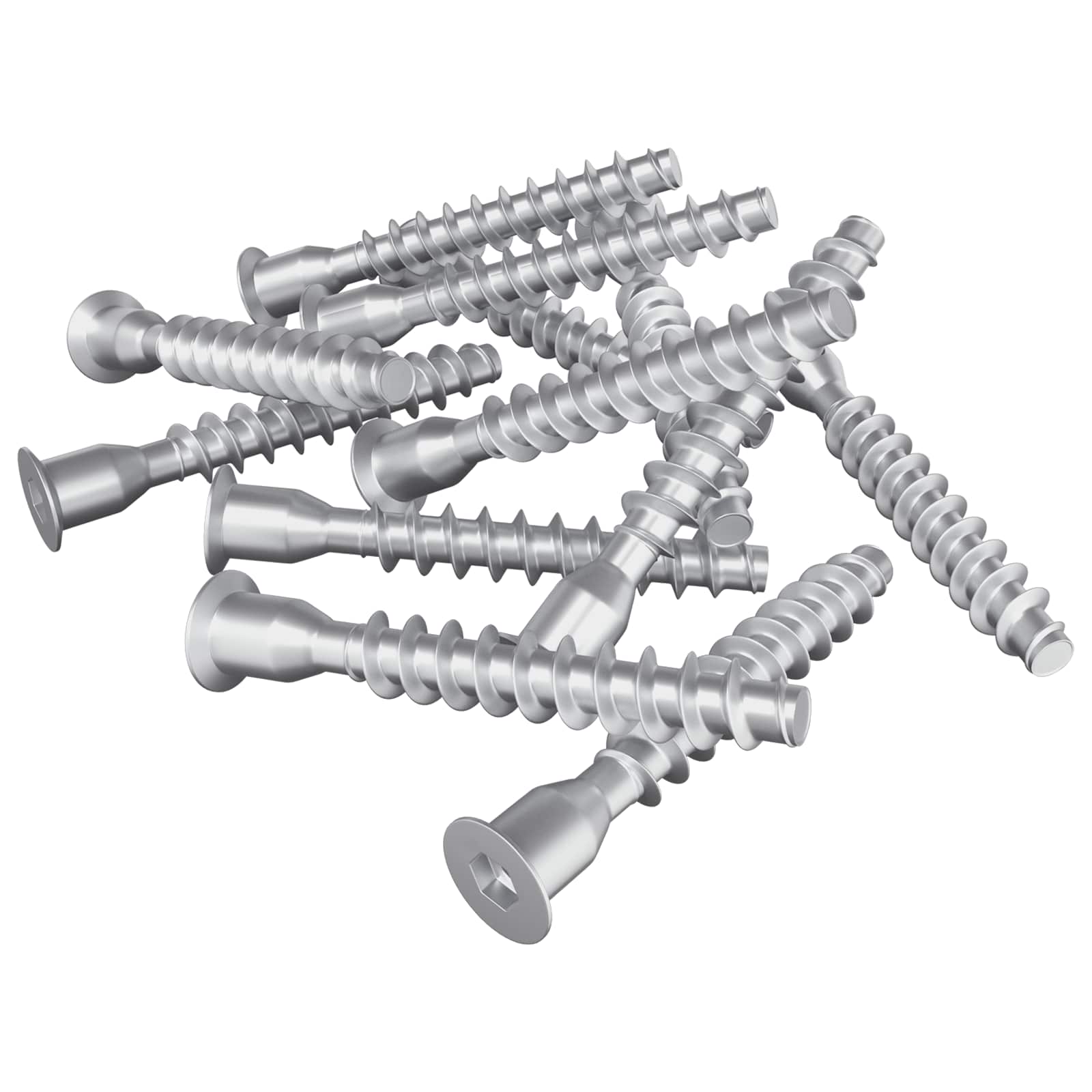 Confirmat-Schrauben 2500 Stk. Silber Metall