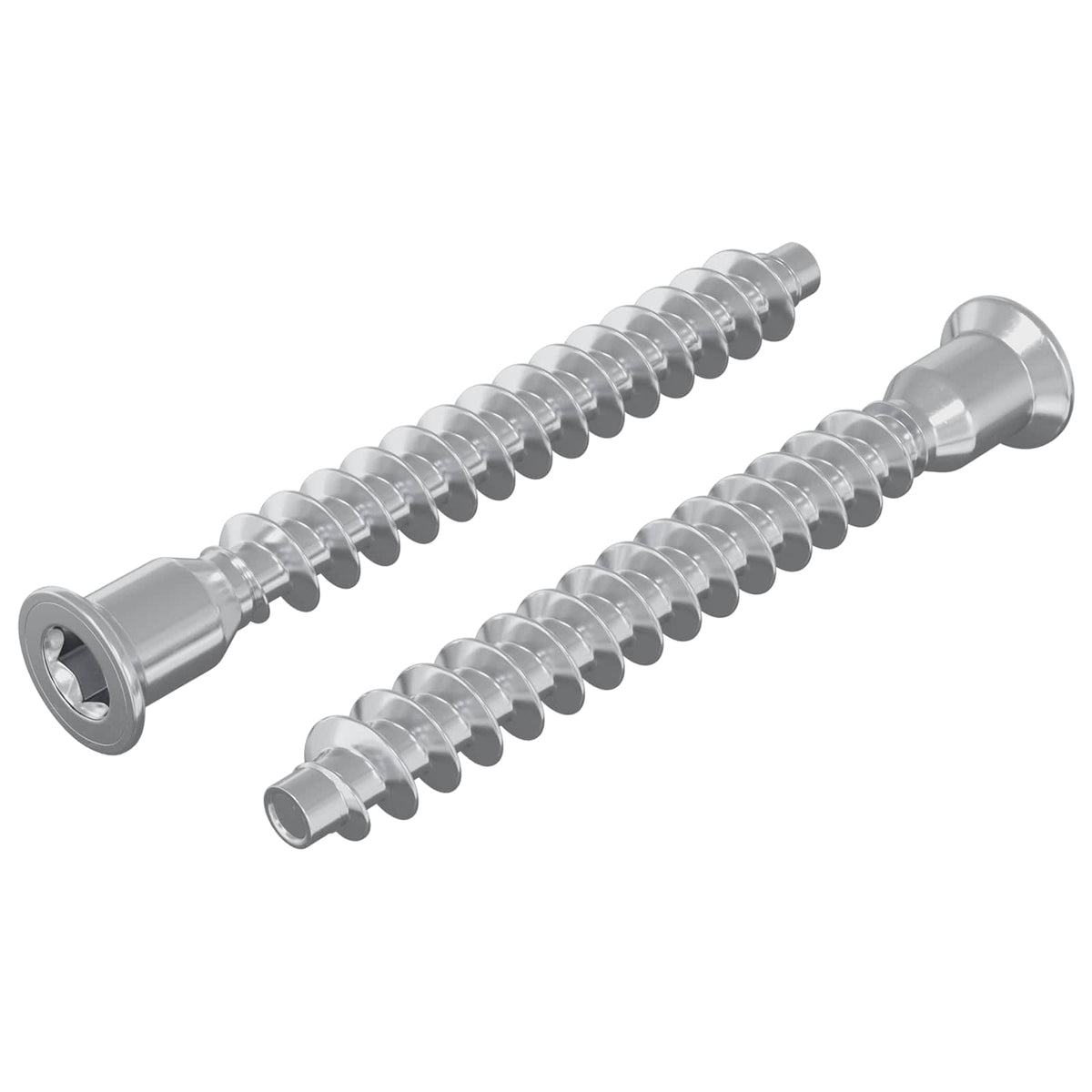 Confirmat-Schrauben 2 Stk. Silber Ø7 x 58 mm Metall