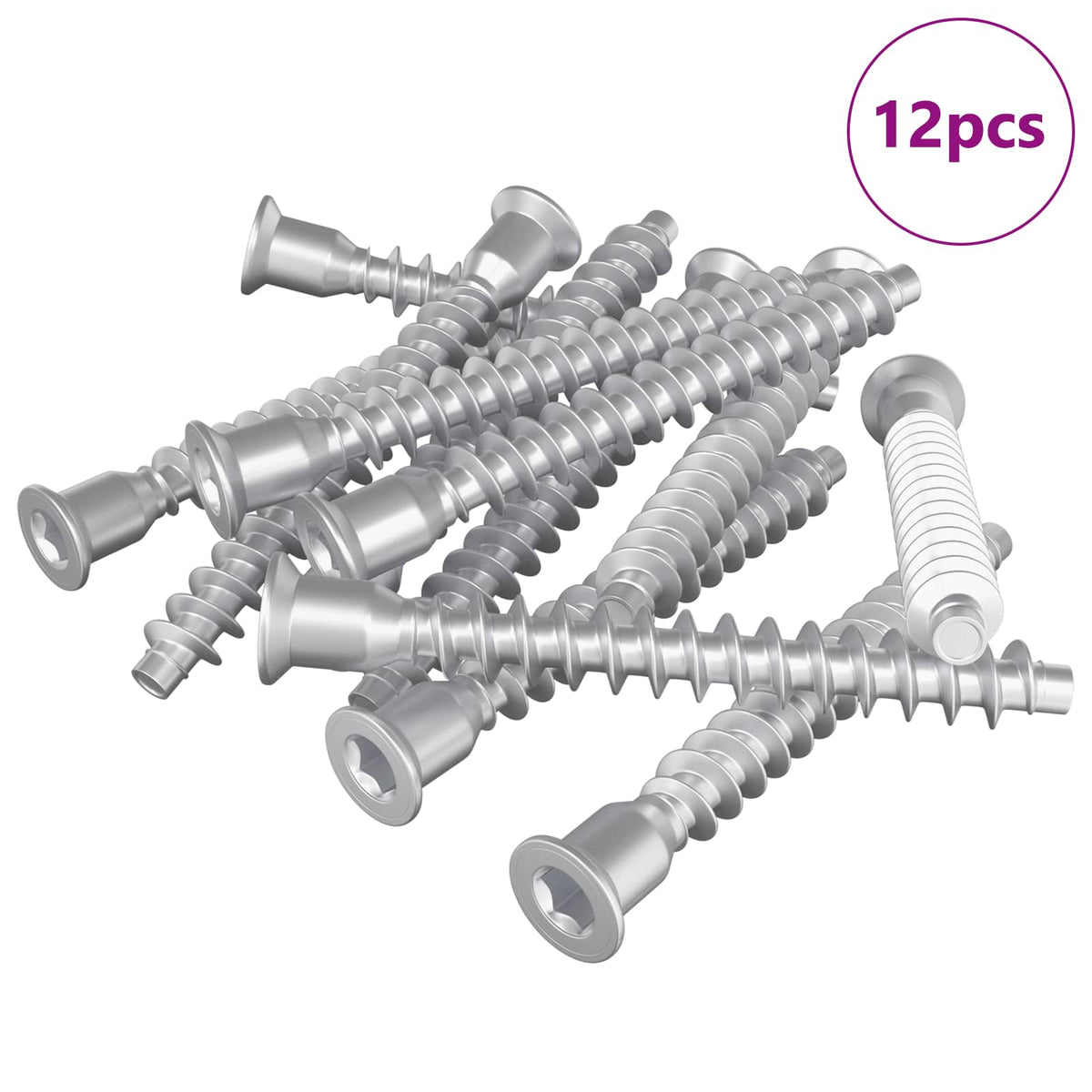 Confirmat-Schrauben 12 Stk. Silber Ø7 x 58 mm Metall