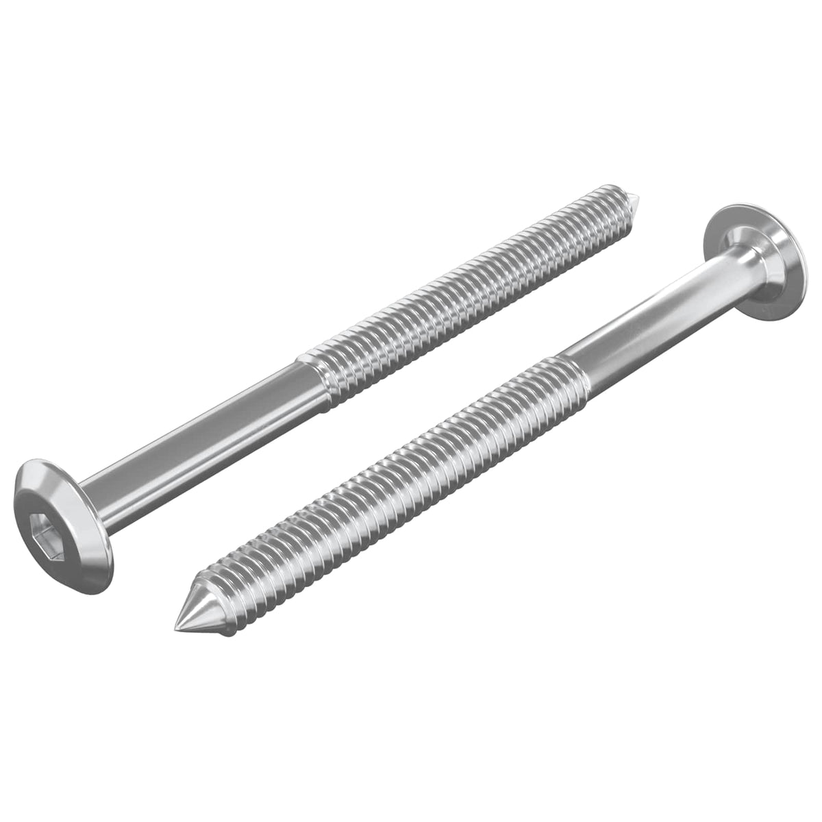 Möbel-Schrauben 2 Stk. Silber M6 x 70 mm Stahl