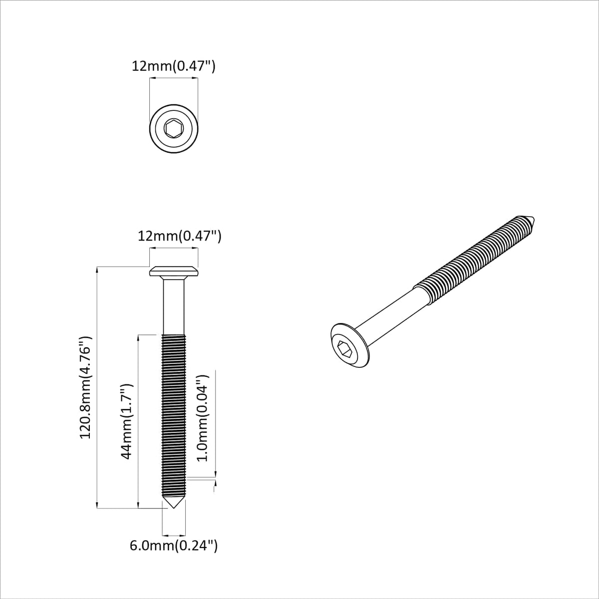 Möbel-Schrauben 1000 stk. Silber Stahl
