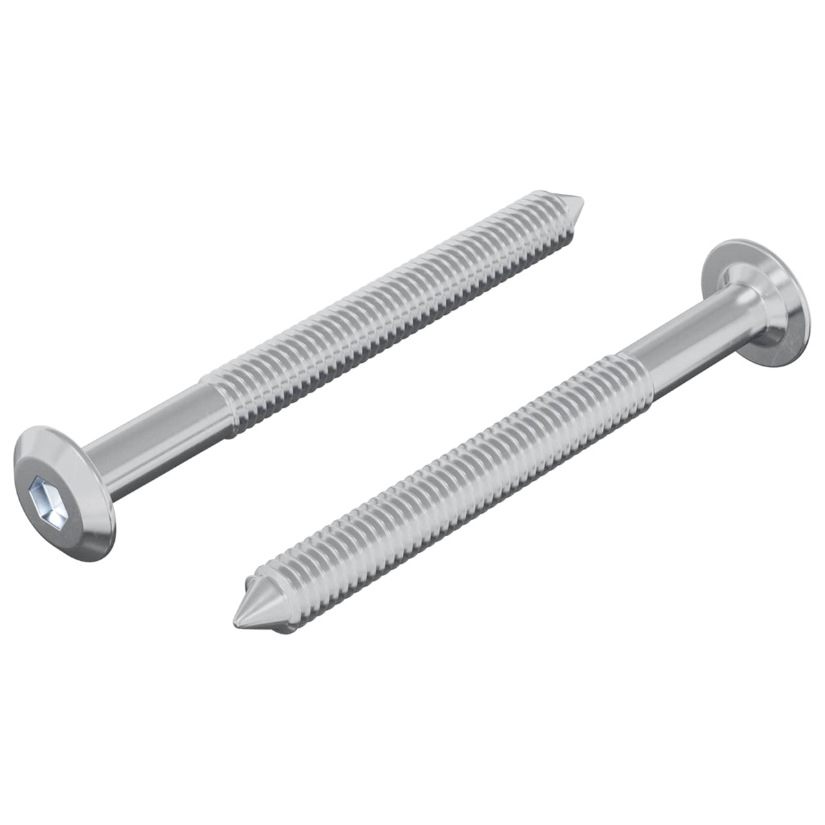 Schraube 2 stk. Silber M6 x 60 mm Stahl