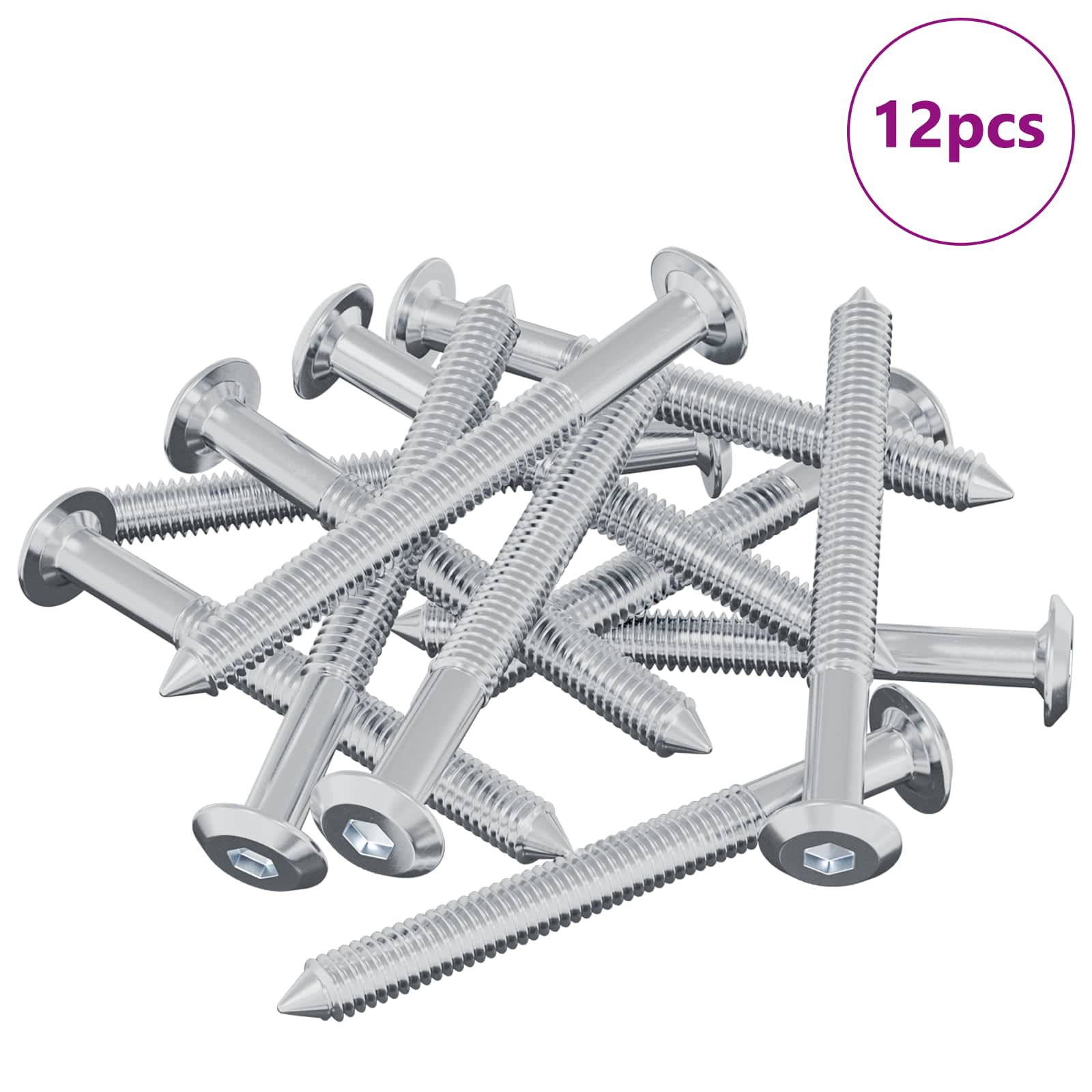Schraube 12 stk. Silber M6 x 60 mm Stahl